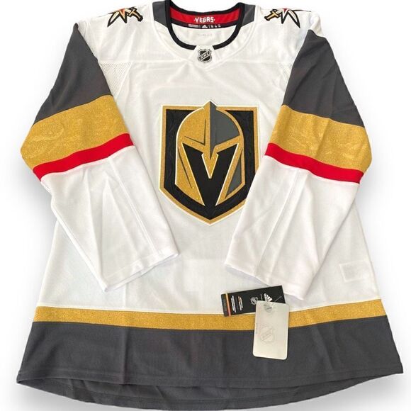 Adidas Las Vegas Golden Knight Away White Authentic Jersey Mens size 52/ Large - Picture 2 of 14